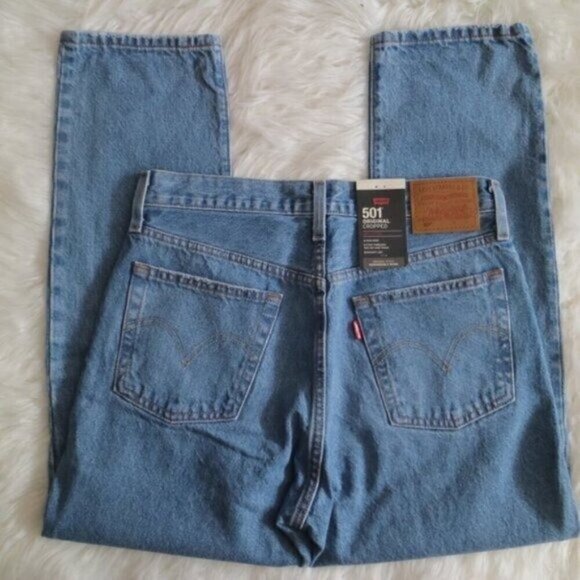 NEW Levi's 501 Original High Rise Straight Leg Blue Jeans Size 28 - Picture 8 of 12